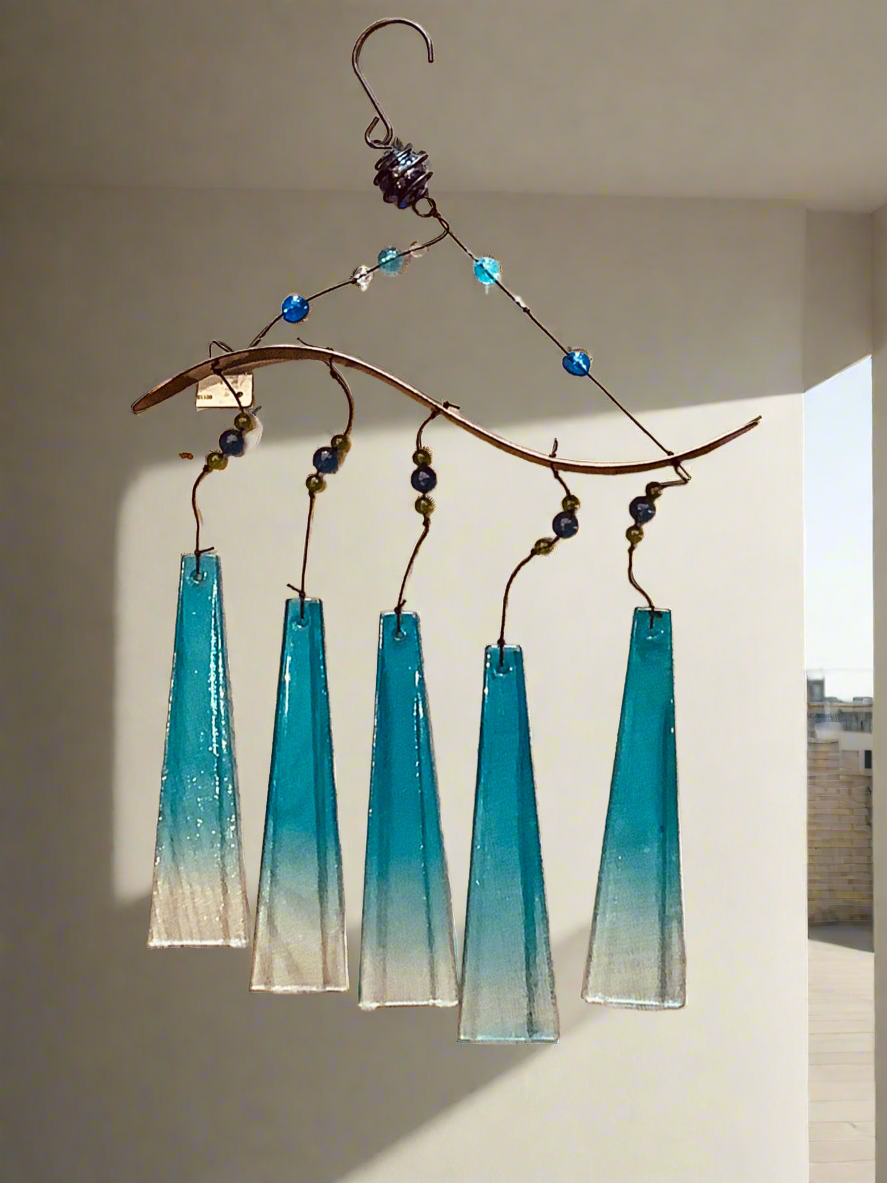 Wind chime copper blue.Cc