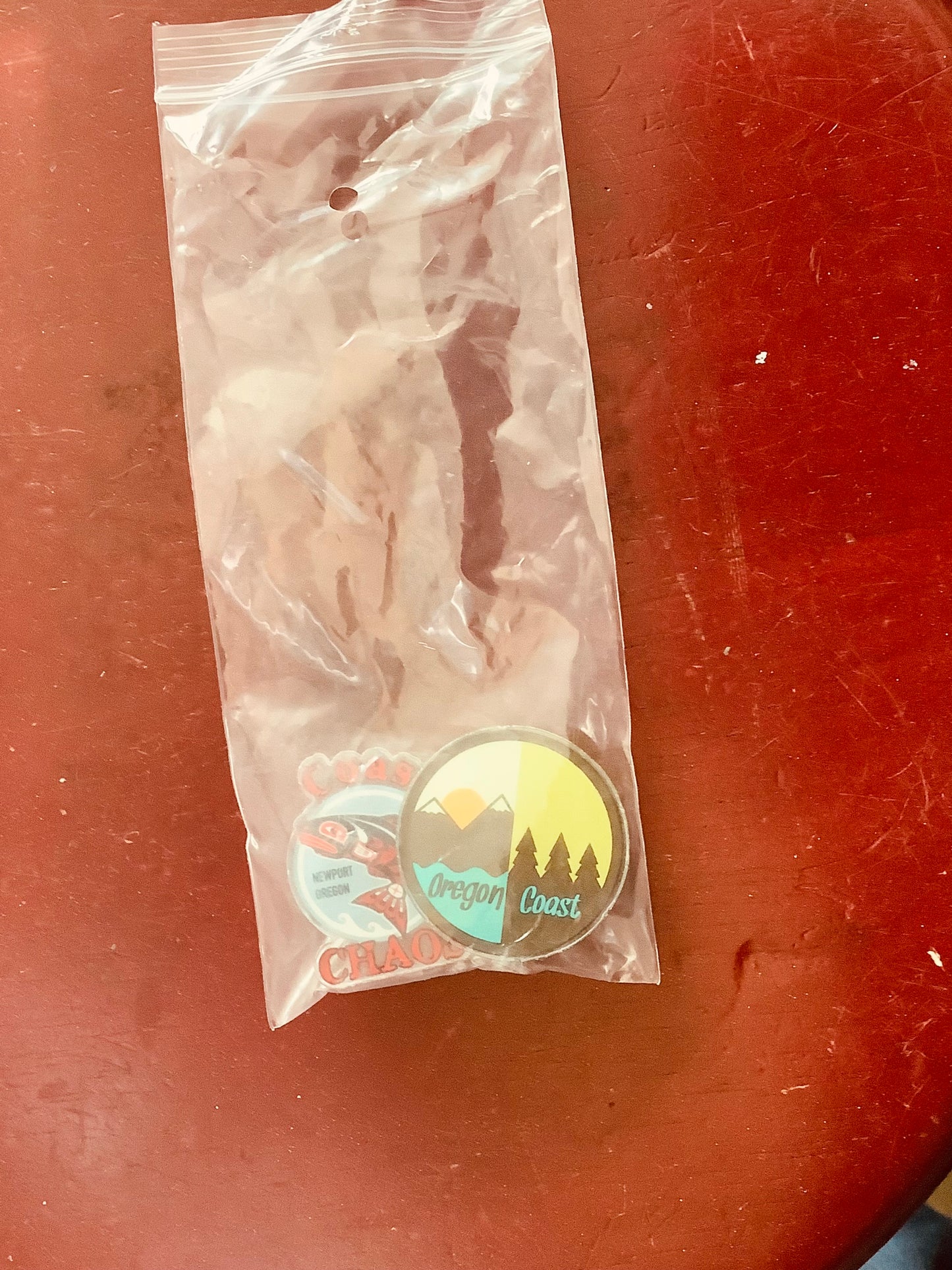 Oregon coast and coastal chaos fish Pins 2 pack. Shed