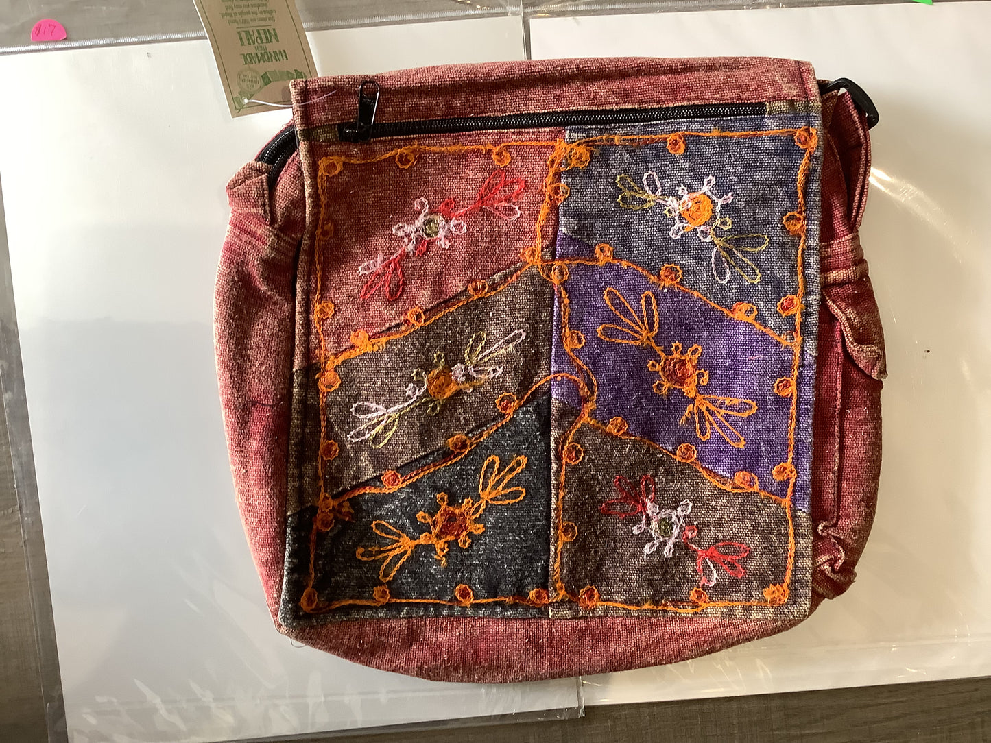 Stone wash embroidered Hand Bag Purse