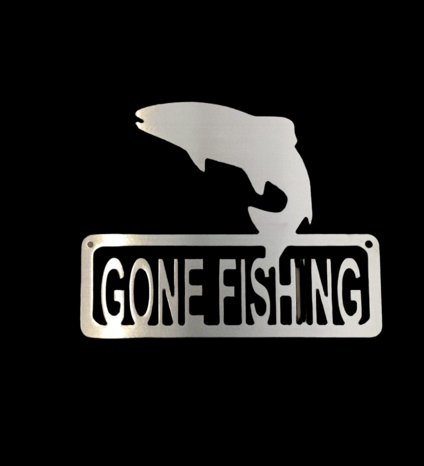 Gone fishing- take 30% off- metal sign