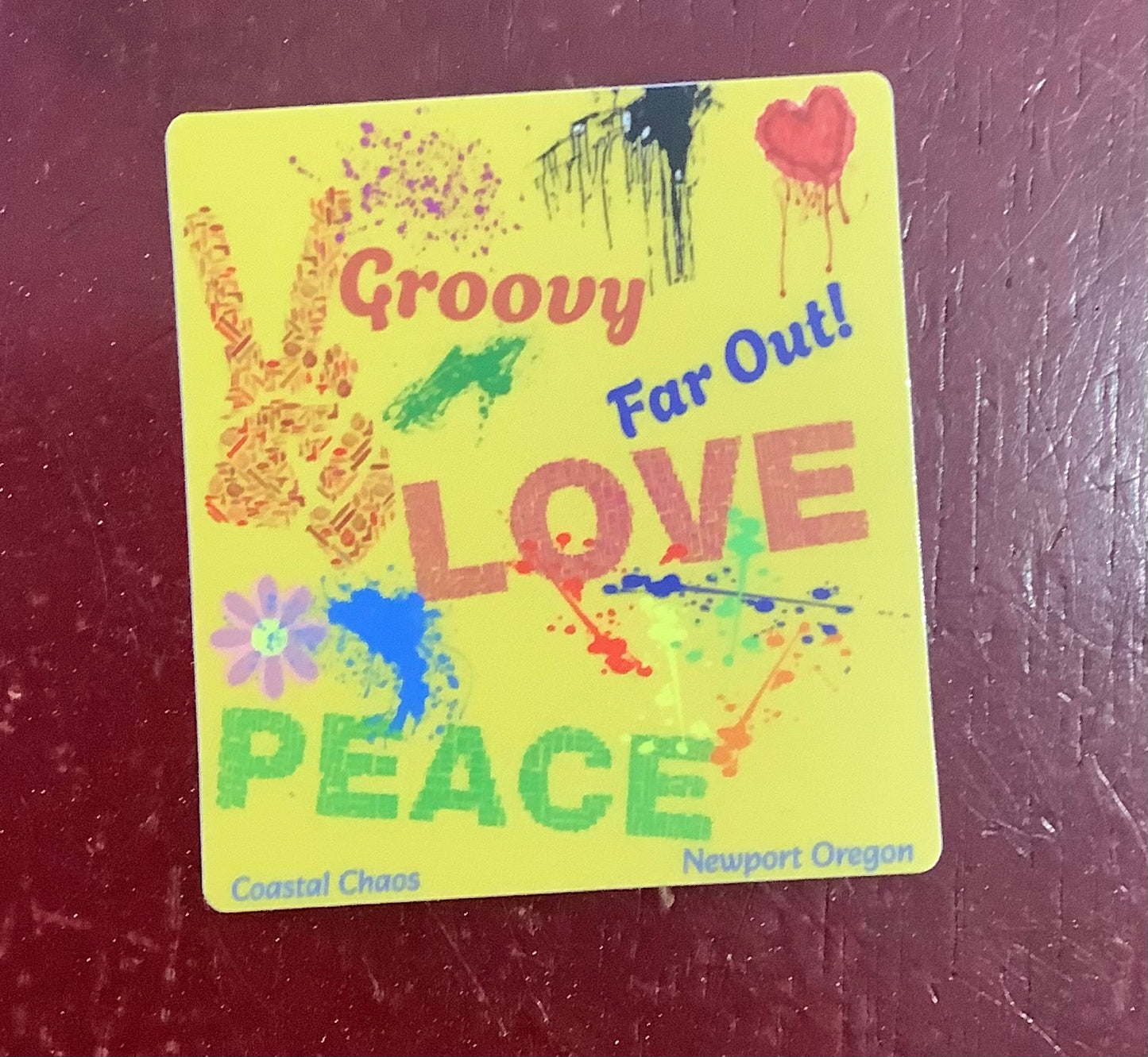 Groovy love sticker.Cc