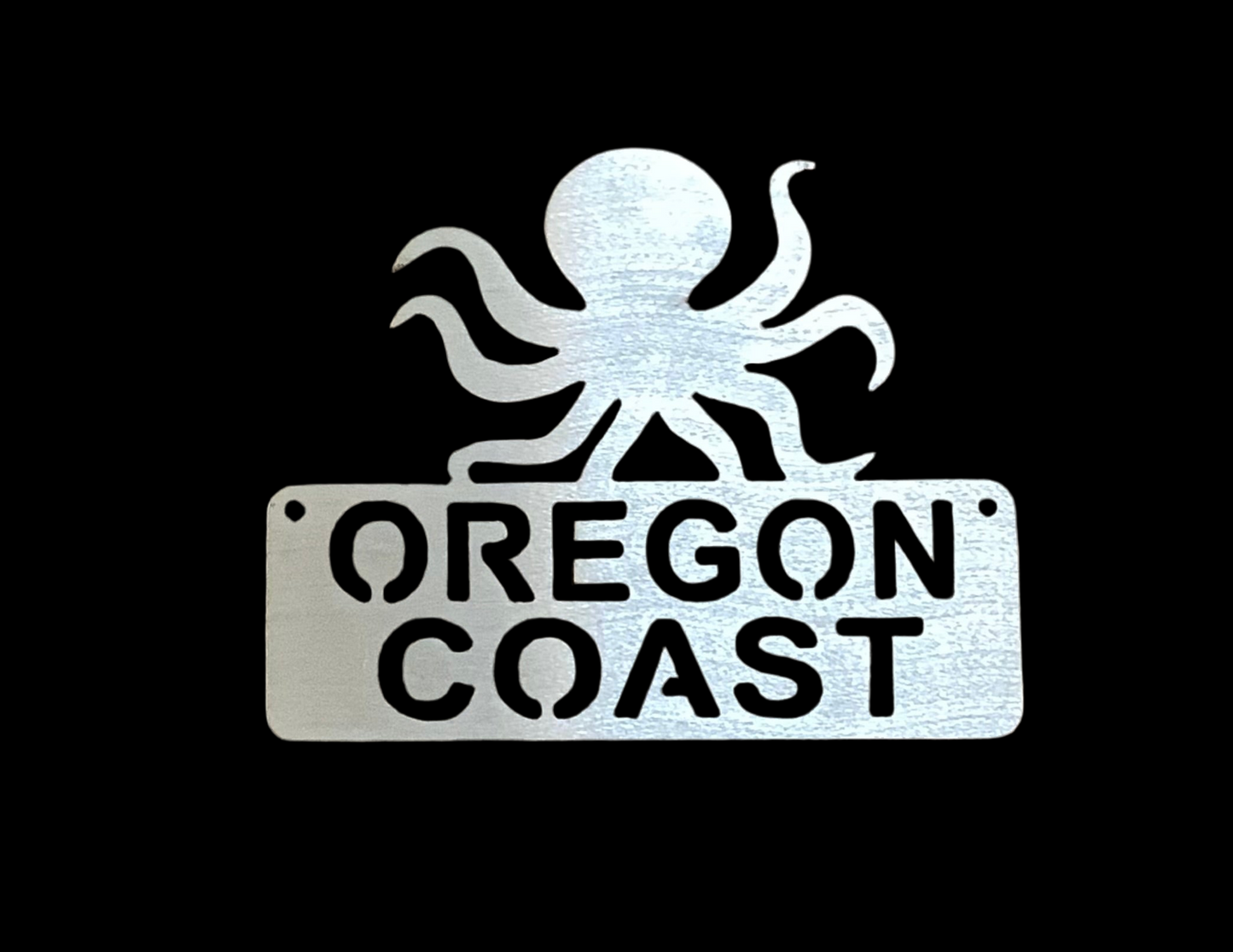 Oregon coast Octopus metal sign. Cc