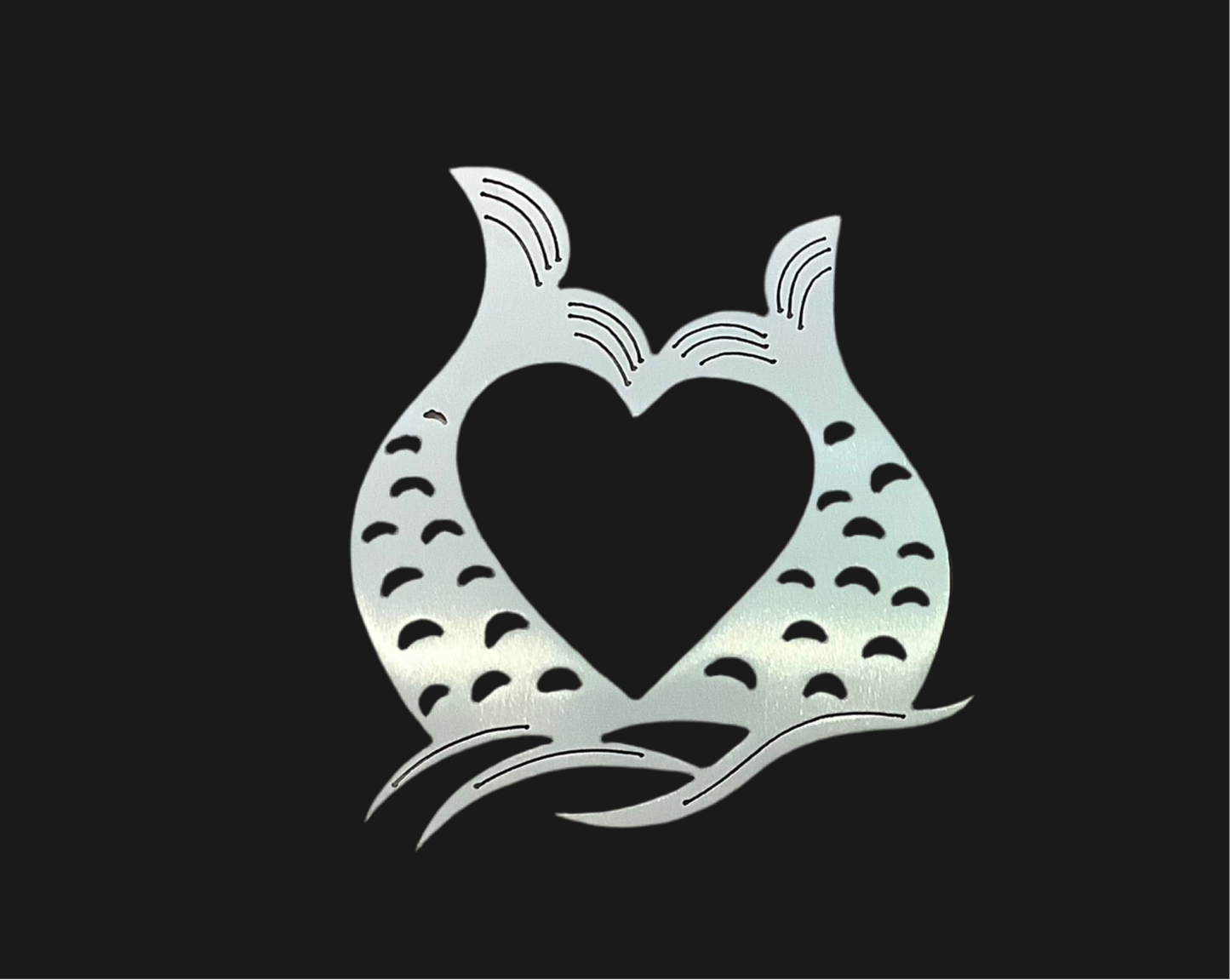 Mermaid heart tail Metal sign