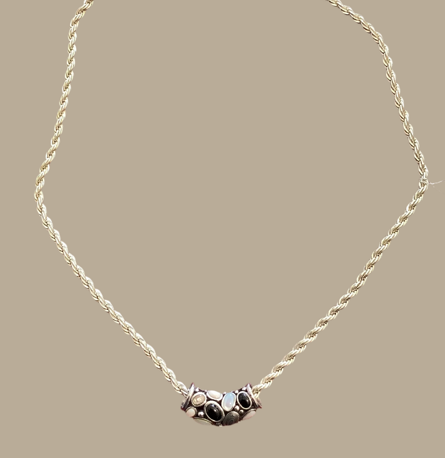 Necklace sterling silver signed pendant.CL