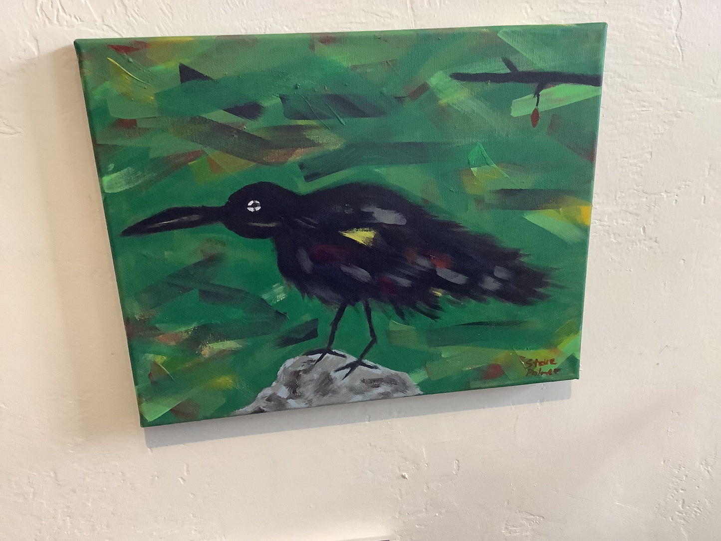 Raven on Rock- painting