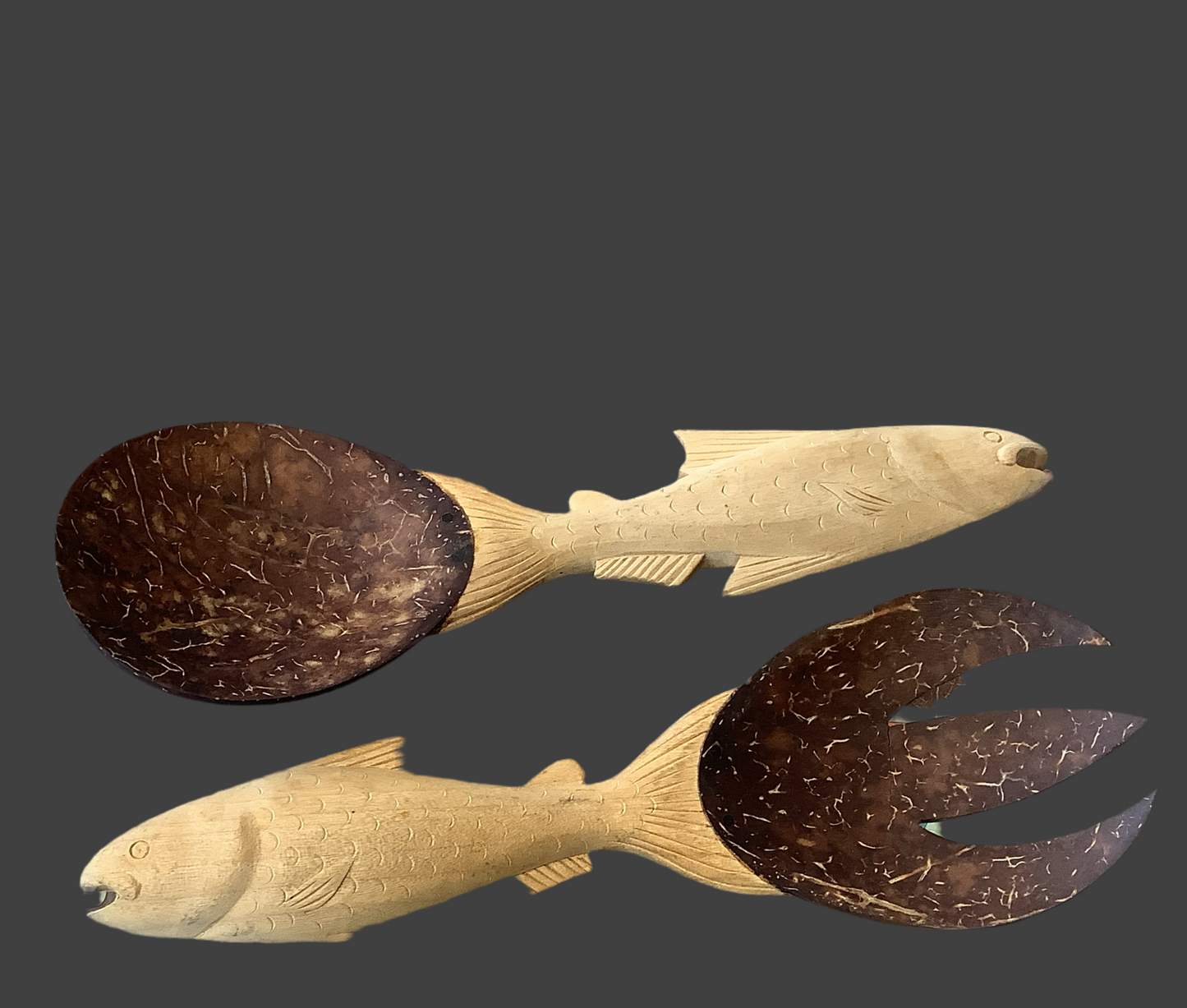 Vintage hand carve unique fish .Cc