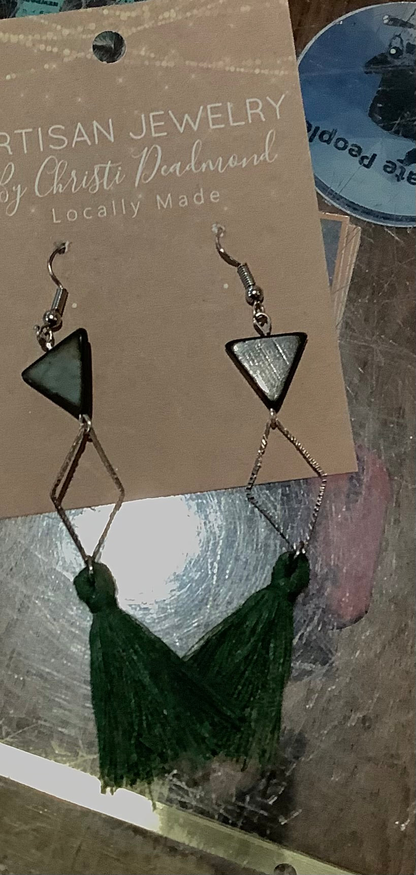 # 07 pearls, silver, triangle earrings - CD