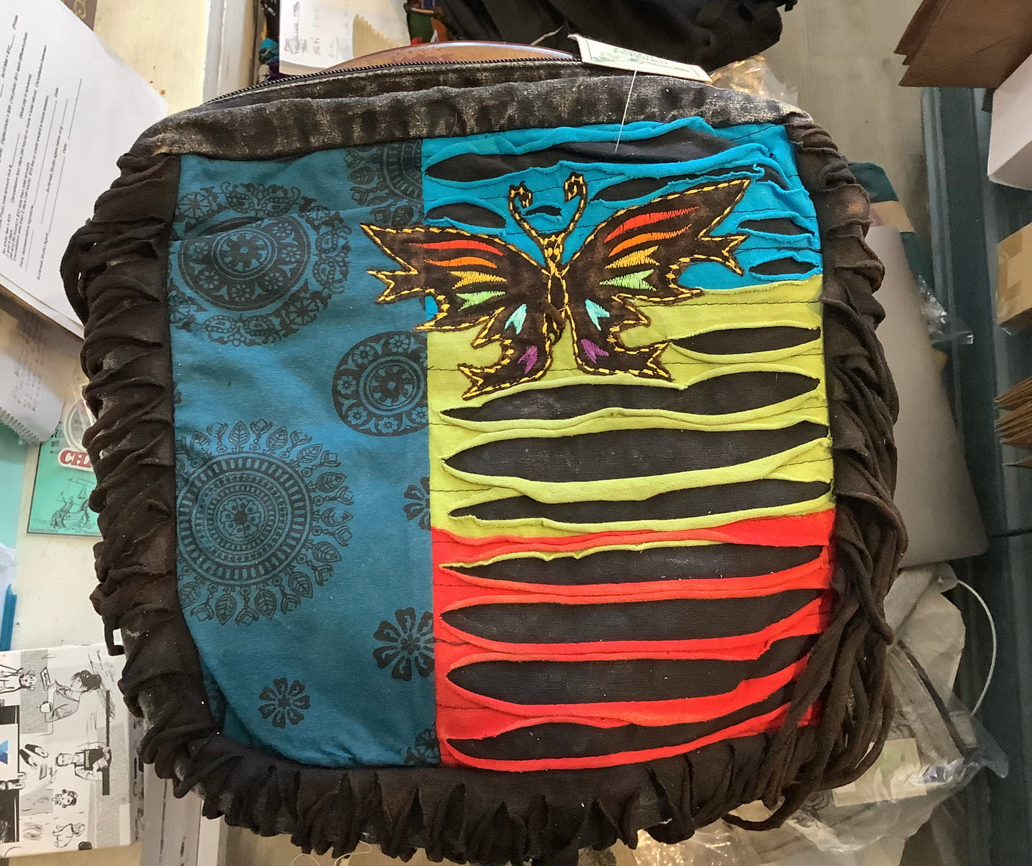 Butterfly Razor Cut Hand Bag Purse 5348