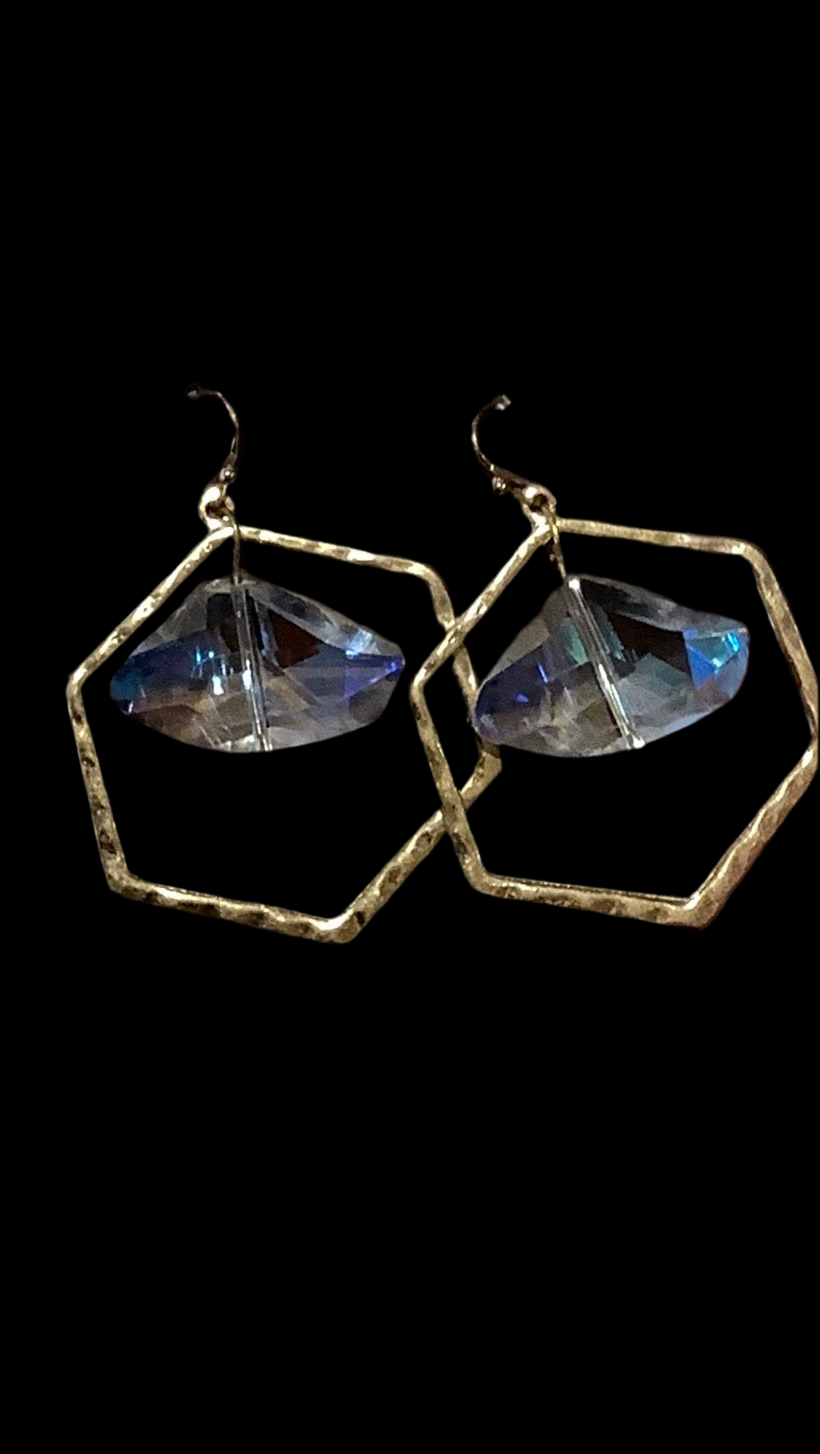 # 09 brass, crystals earrings- CD