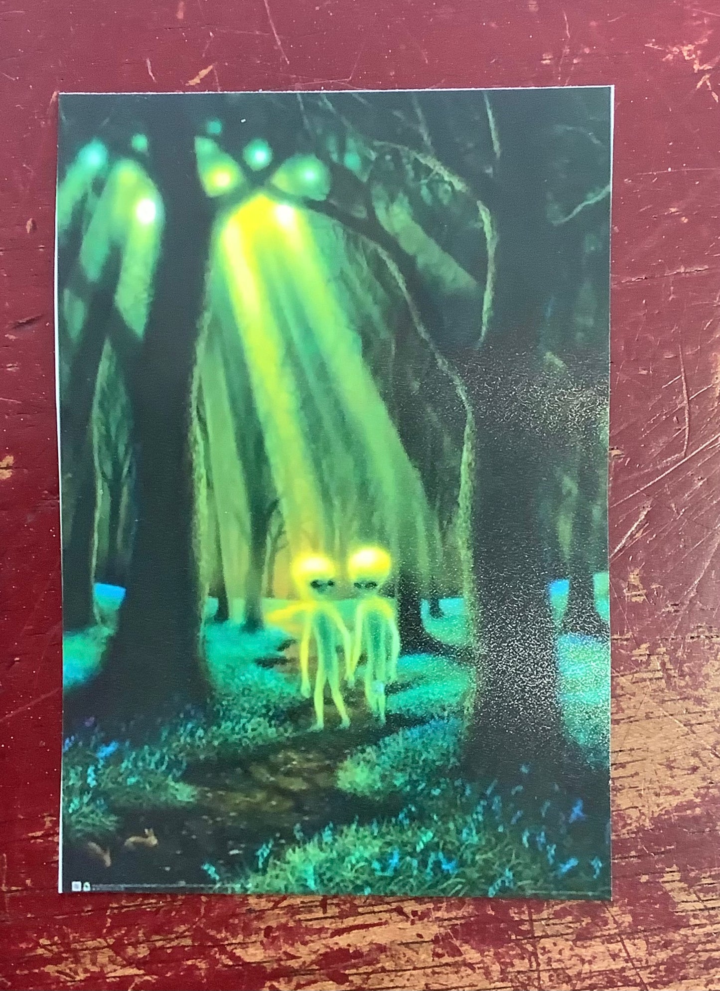 Alien in Woods Poster. Black light