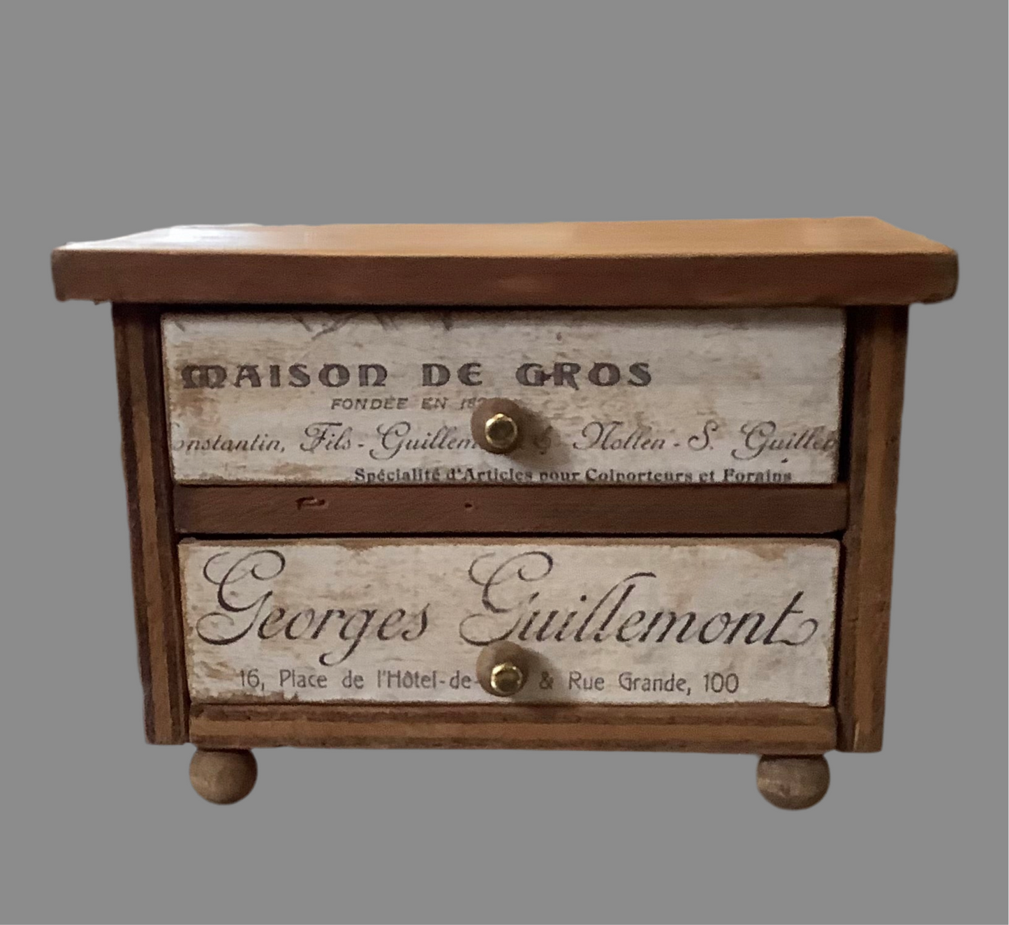 Wood box two drawers