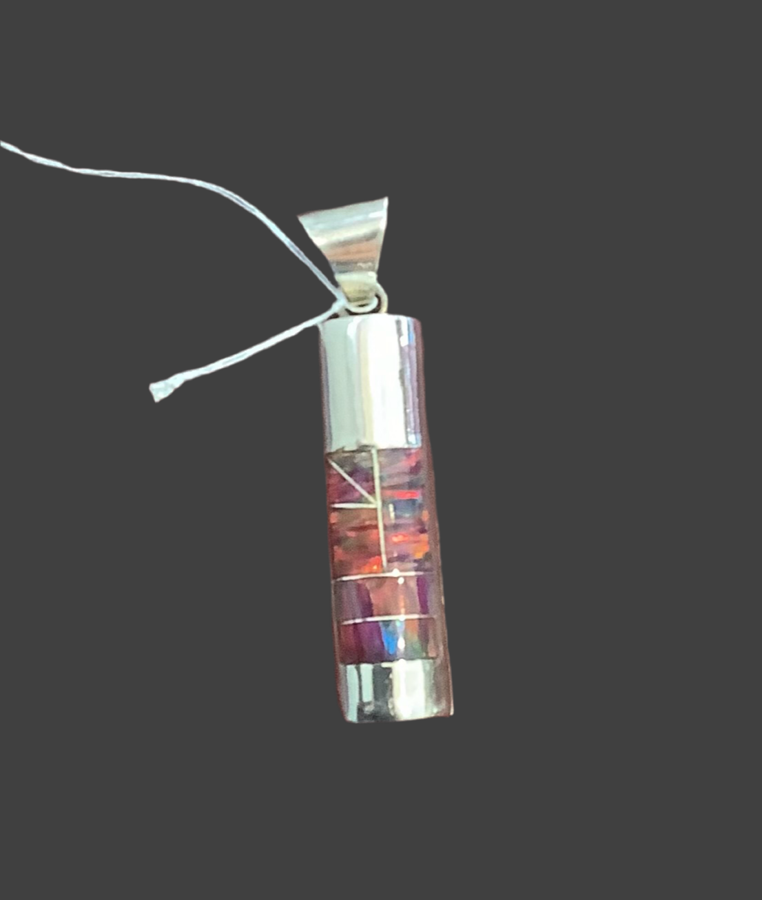 Silver and opals pendant.CL