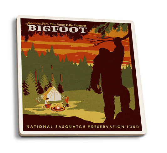 Bigfoot Tour Coasters: Vintage look