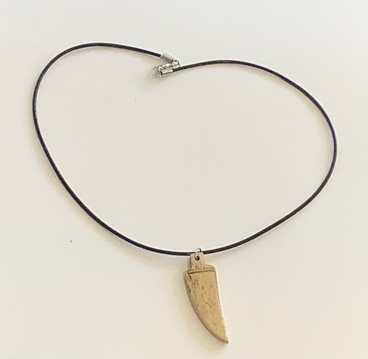 Hand carved ox bone necklace 18 inch