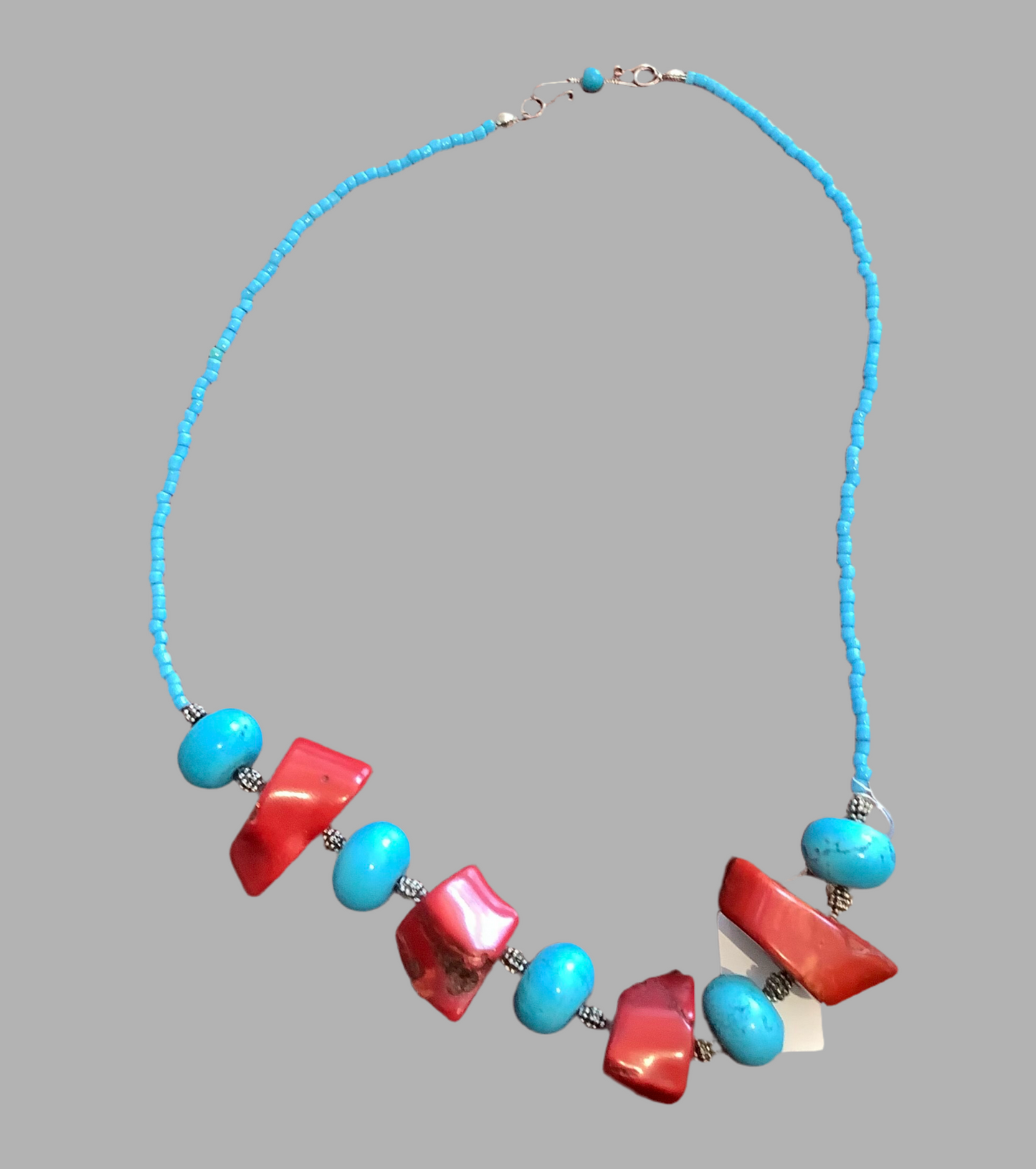 Necklace coral turquoise .CL