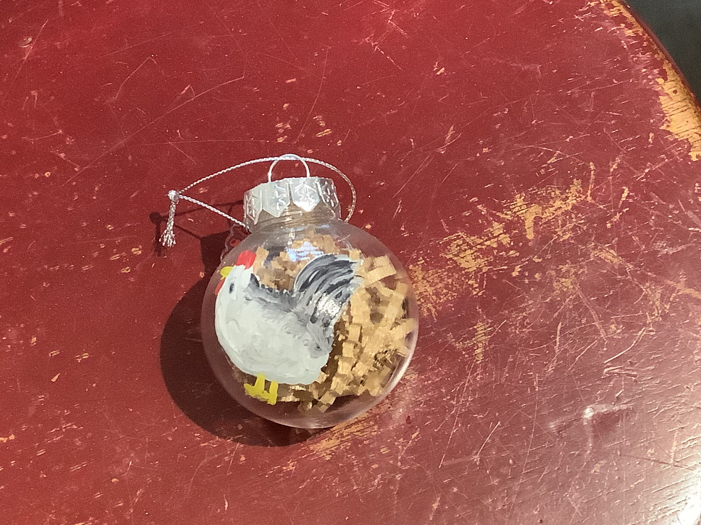 Christmas chicken ornament- Shed