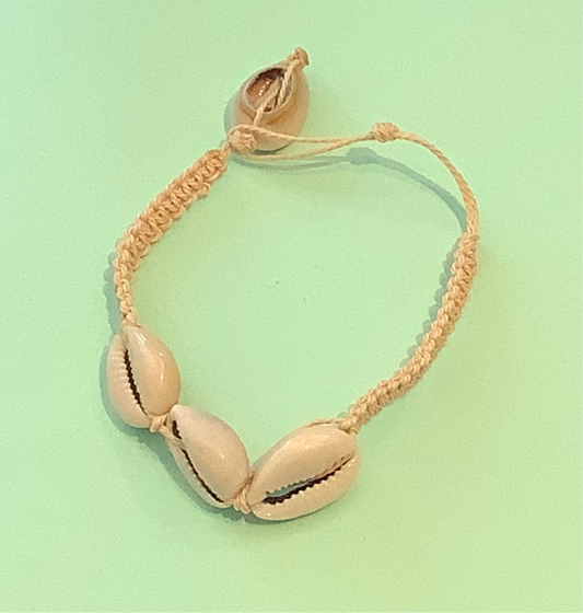 Hand braided shell bracelet