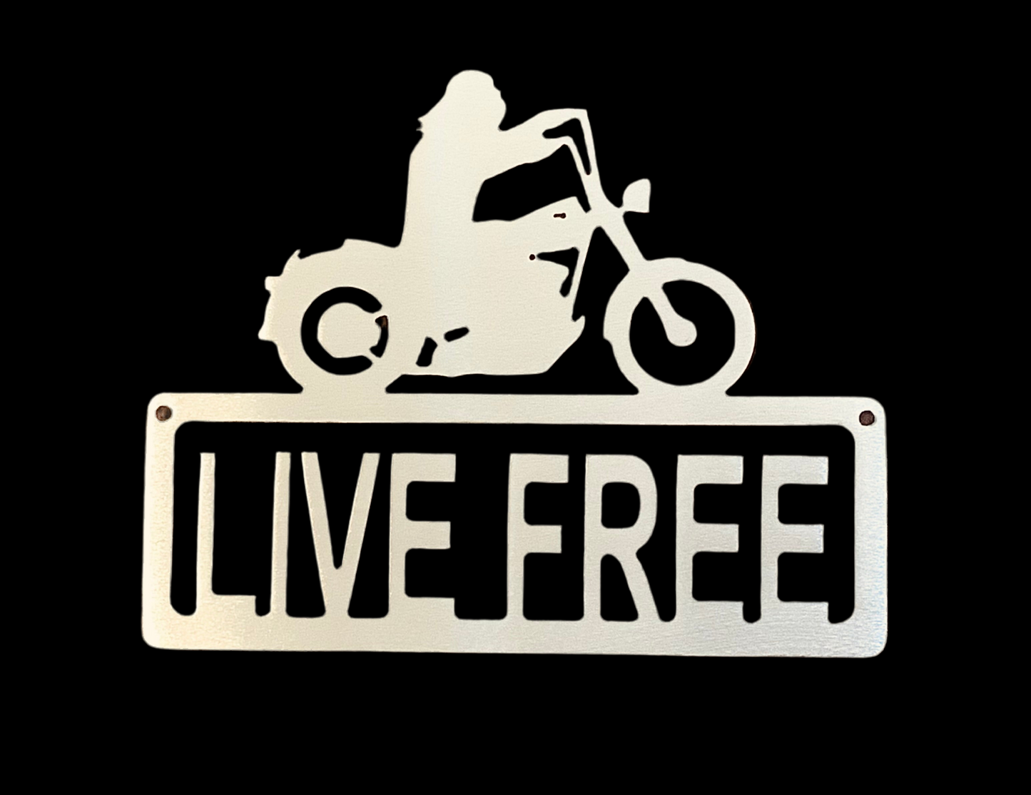Live Free motorcycle metal sign. CC 20% off