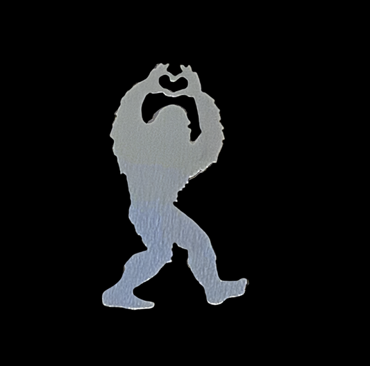 Heart Shape- Bigfoot- magnet metal. CC