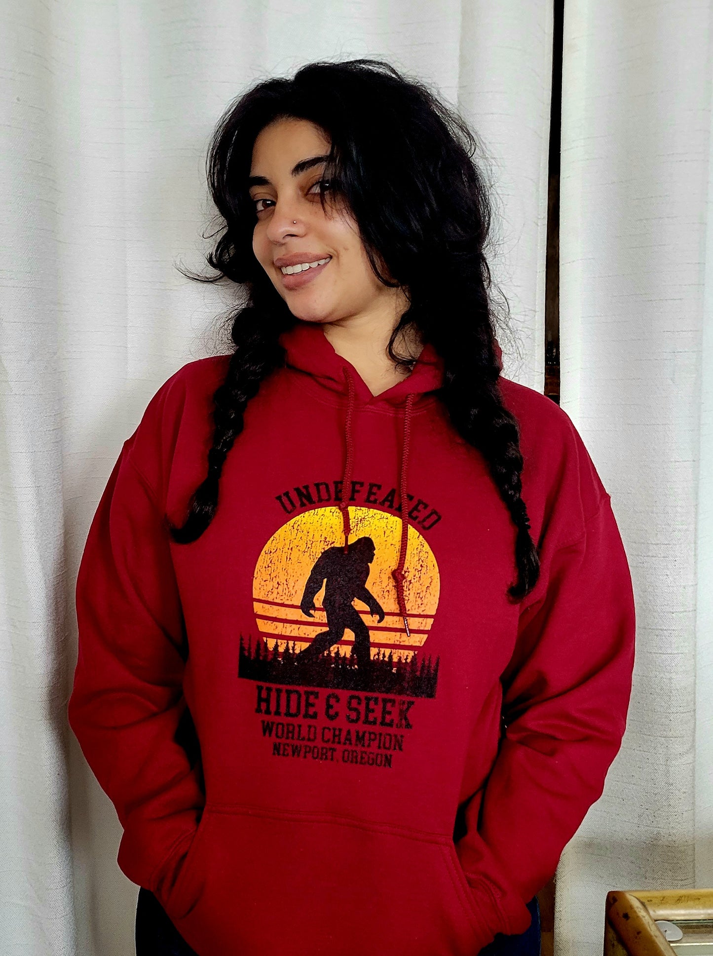 Bigfoot Hoodie- Red- Large.