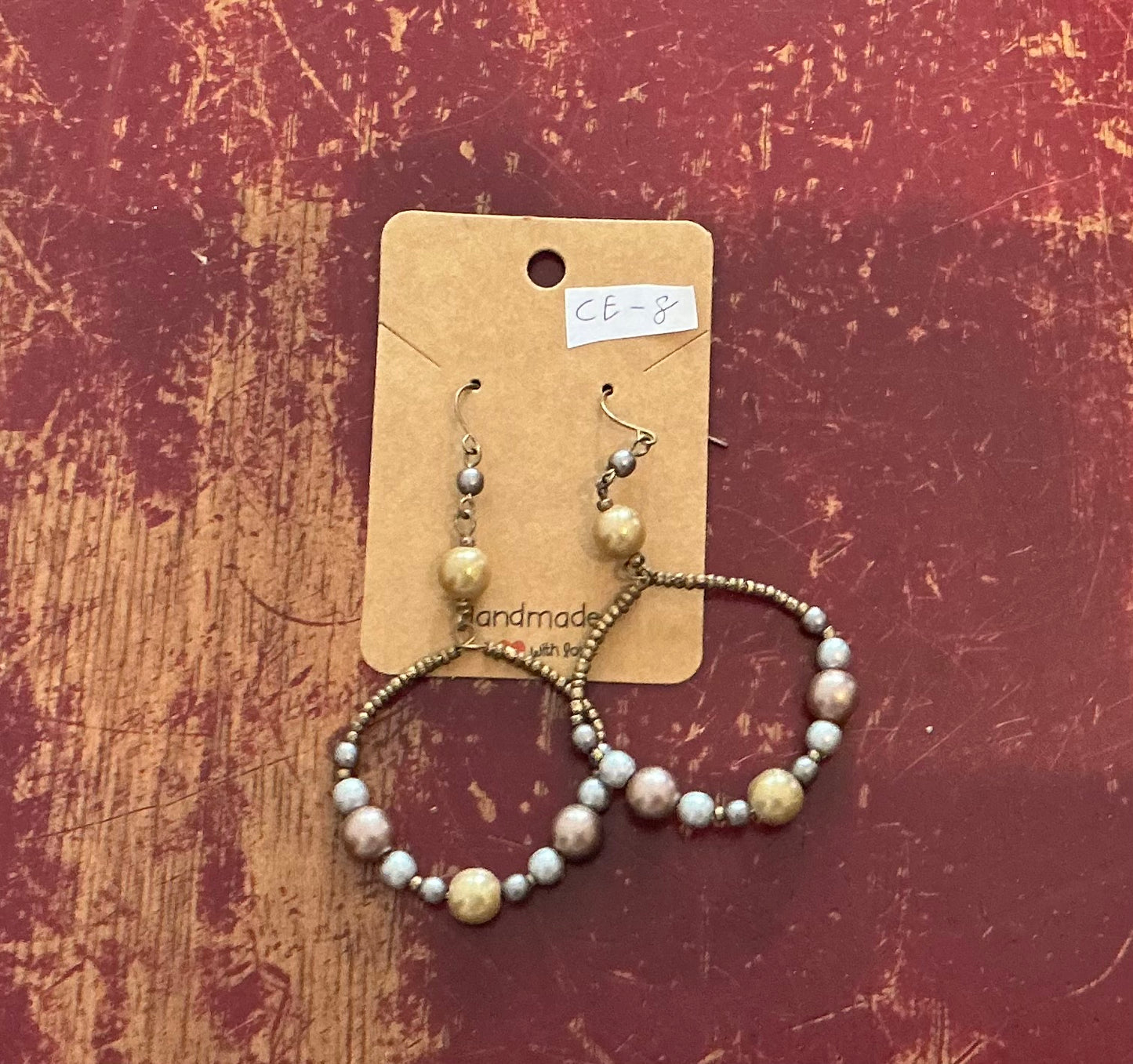 Round brown earrings