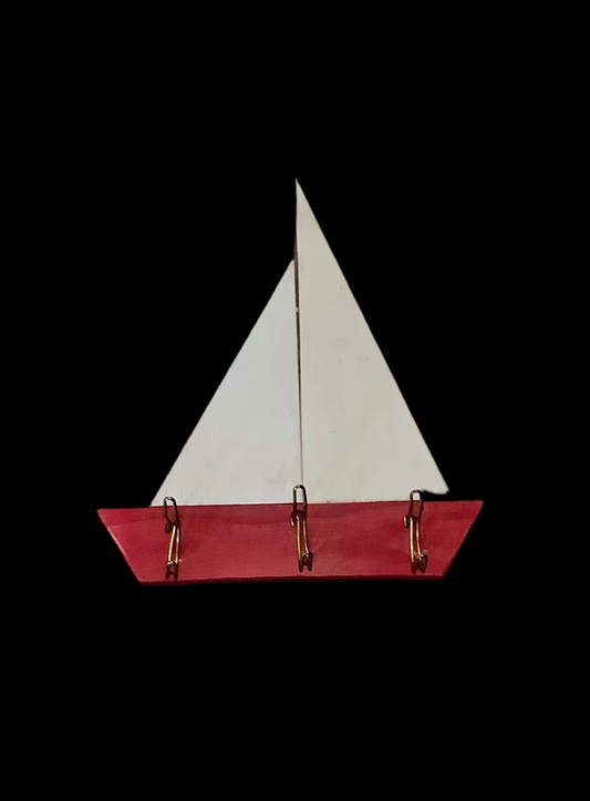 Sail boat key coat hanger
