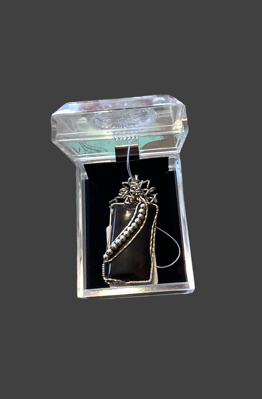 Mahogany obsidian sterling beads.CL