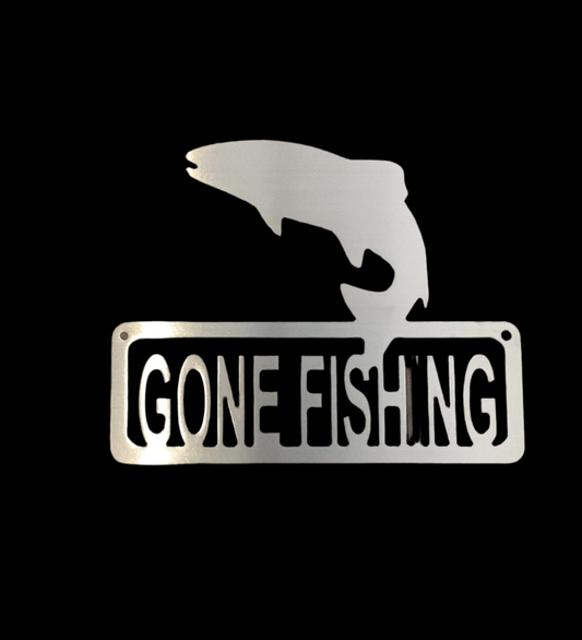 Gone fishing- take 30% off- metal sign