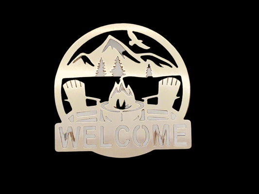 Campfire - Welcome - metal sign. 10% off.
