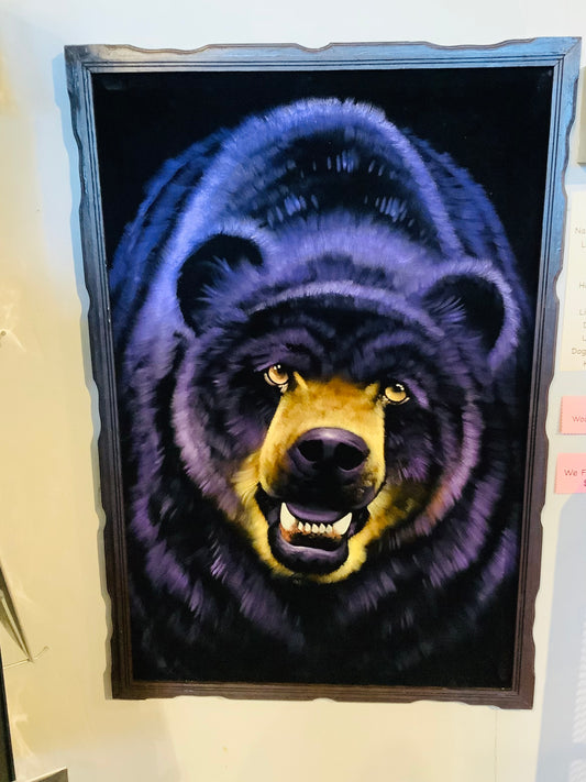Bear love on canvas in frame Art .CC