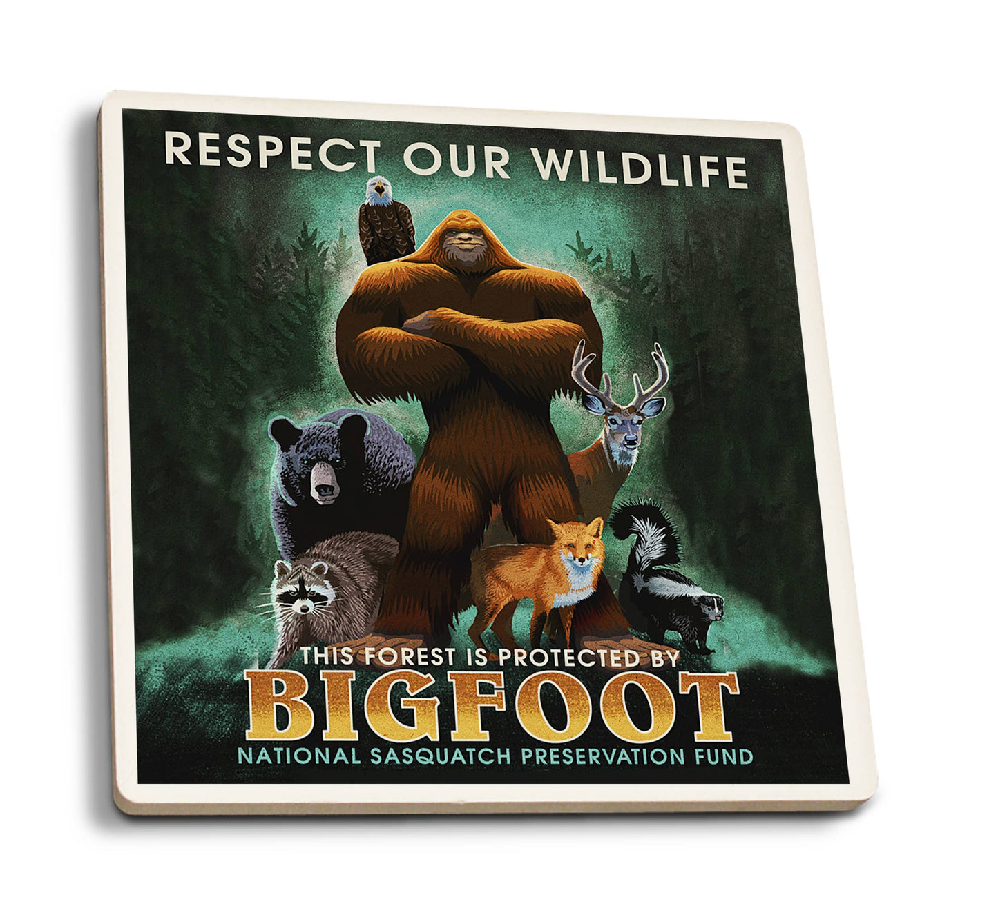 Bigfoot Tour Coasters: Vintage look