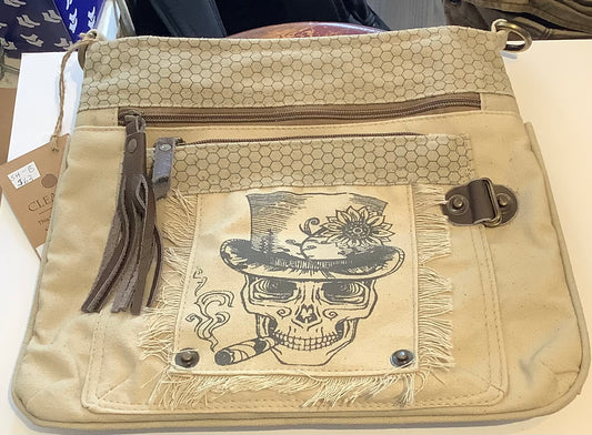 Skull hat hand bag purse