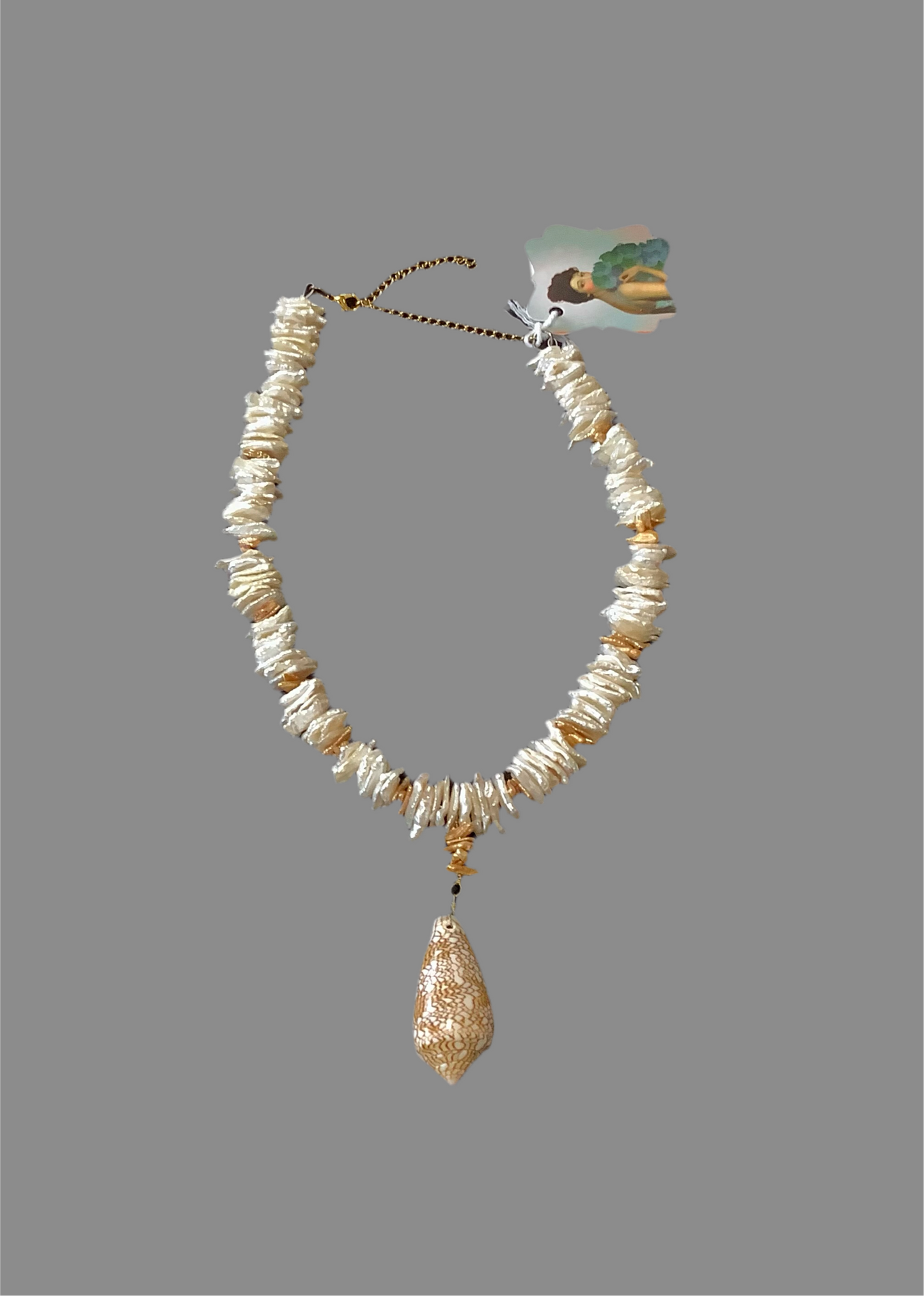 # 34 pearls seashell necklace- CD