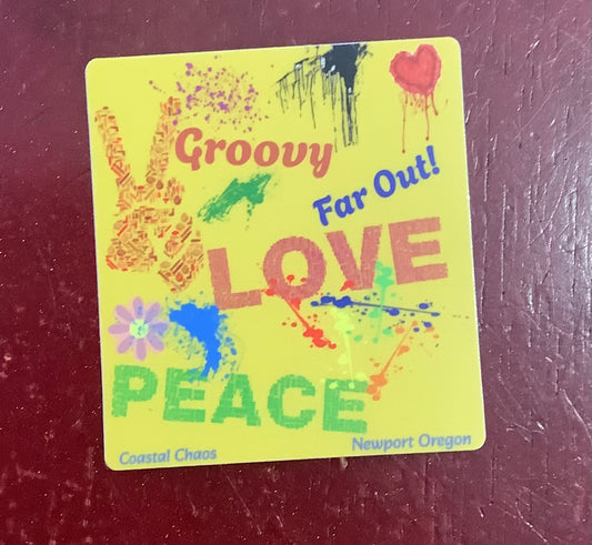 Groovy love sticker.Cc