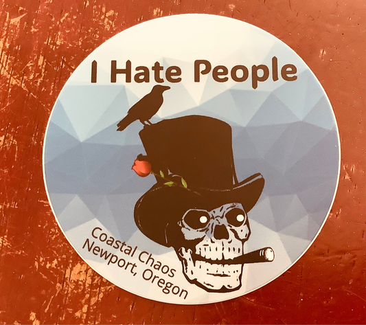 I hate people - skull.  Sticker CC
