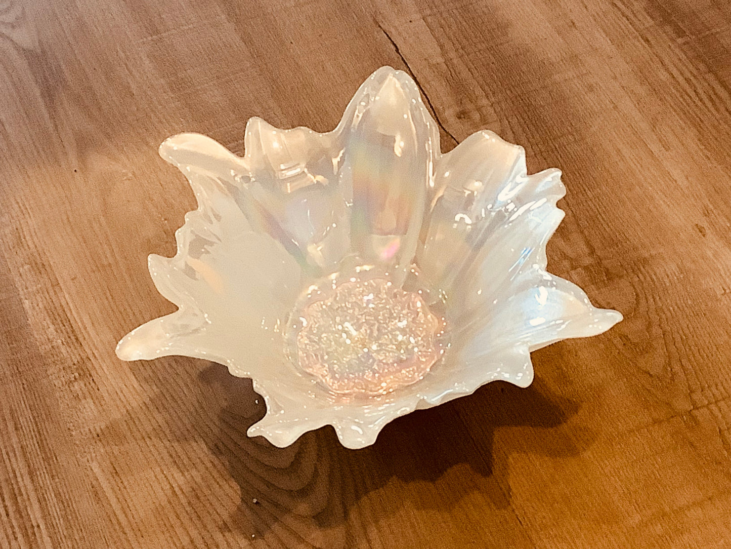 Lotus glass white bowl. CC