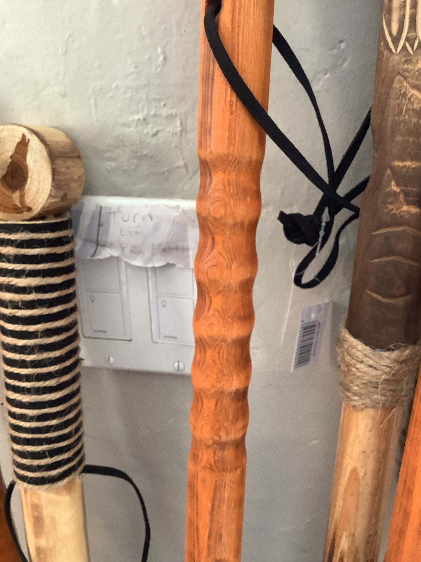 Hiking stick grooved