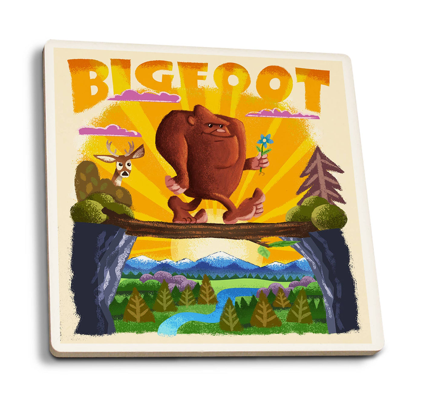 Bigfoot Tour Coasters: Vintage look
