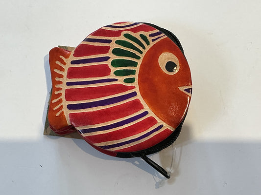 Fish coin purse leather