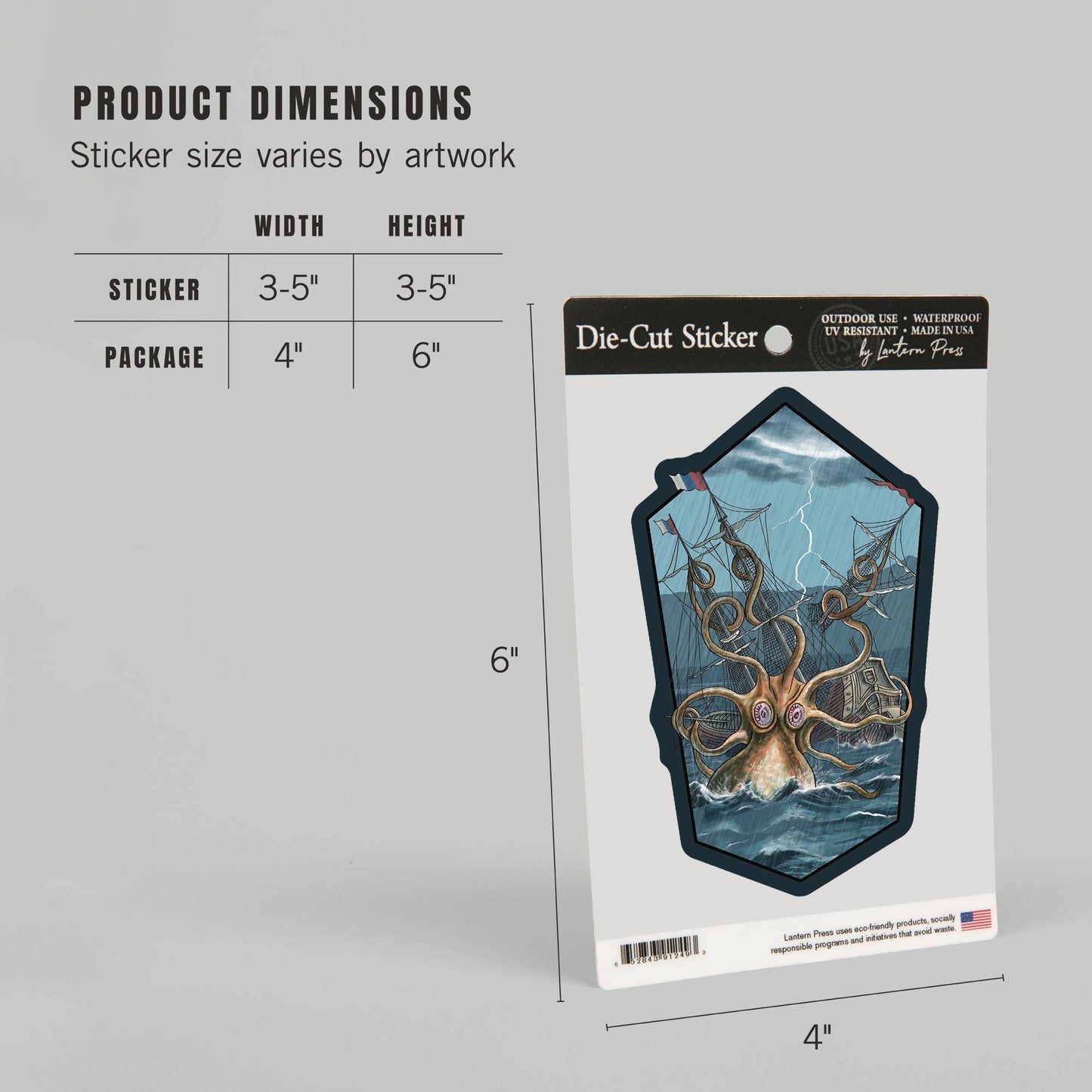 Kraken Attacking Ship Sticker