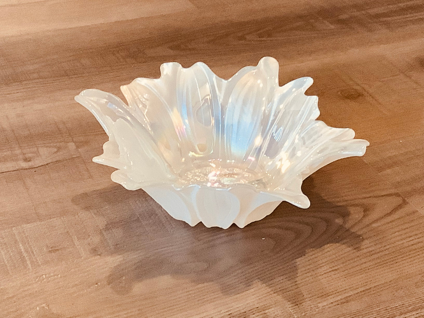 Lotus glass white bowl. CC
