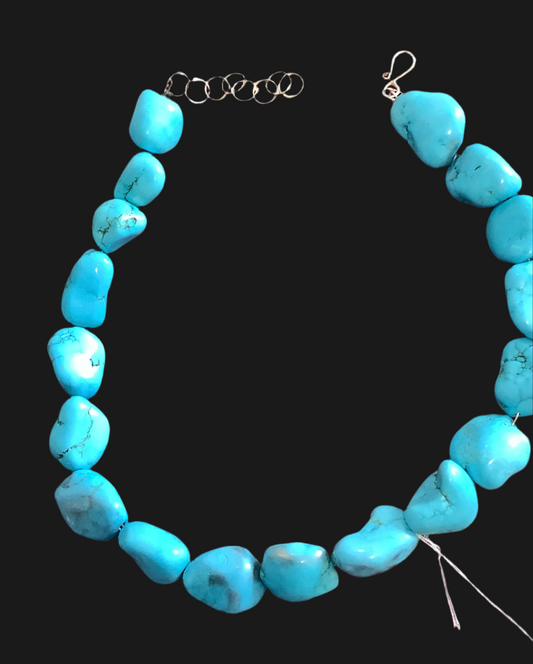 Necklace Sterling turquoise .CL