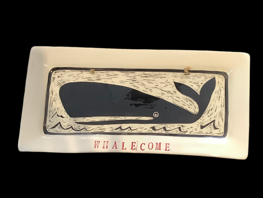 Whale come plate vintage. Sp