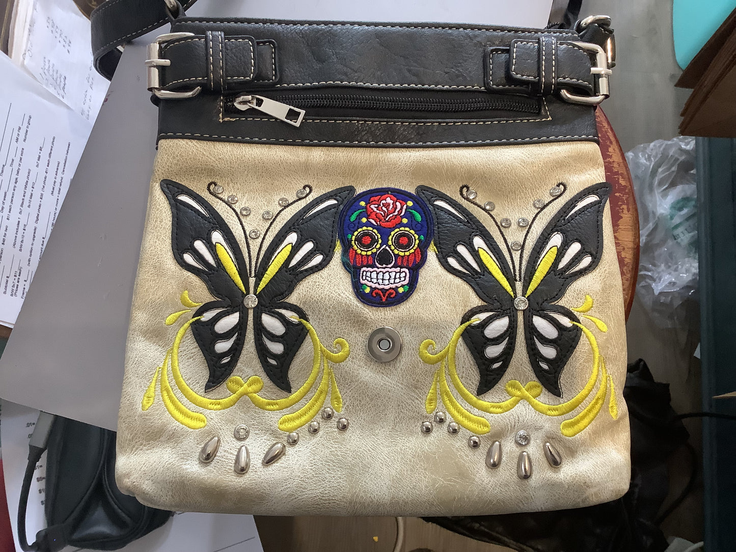 Skull Hand bag. Purse.