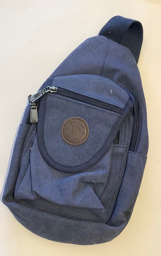 Canvas Navy sling bag