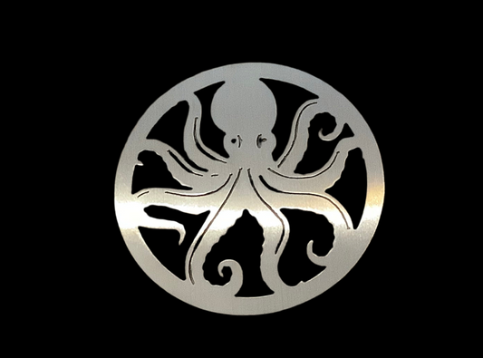 Octopus round metal sign - Cc