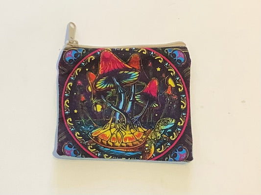 Multicolored mushroom coin purse