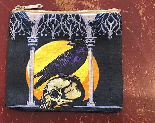 Raven Skull Coin Purse
