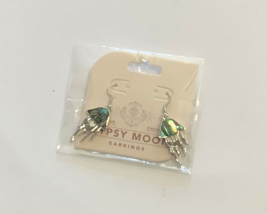 Jelly fish abalone earrings