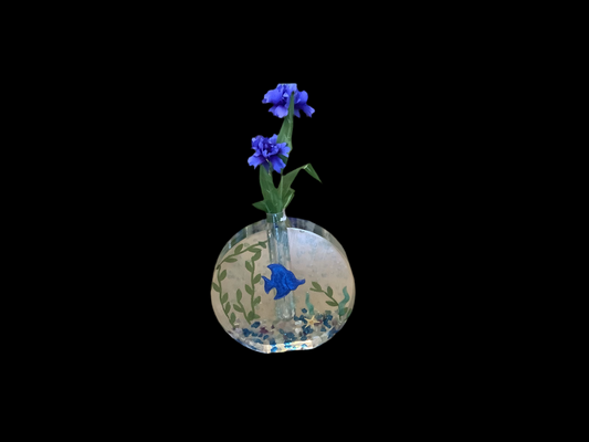 Blue Flower Vase / Blue Fish.  Shawn